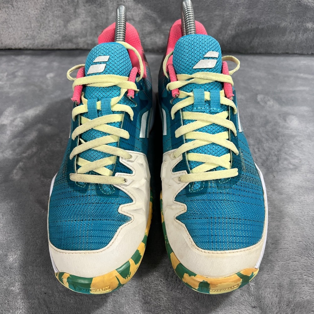 Babolat Jet Mach II Tennis Pickleball Shoes Womens 8 Blue Turquoise Sneakers - Picture 2 of 10